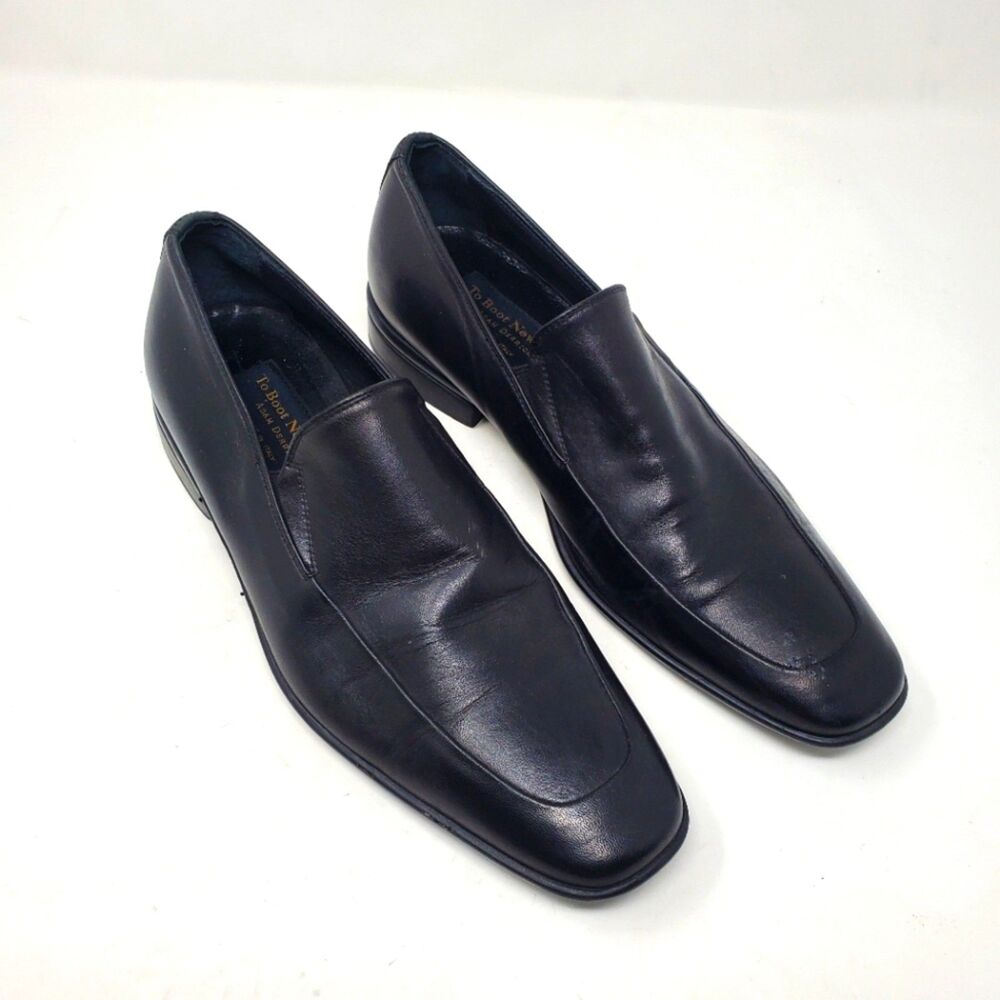 To Boot NY Adam Derrick Black Leather Slip-on Italian Loafer Men's Size EUR 40